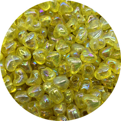 50 τμχ Ακρυλικές χάντρες μεγάλης τρύπας 10 χιλιοστών Πολύχρωμες χάντρες σε διάστιχο σχήμα καρδιάς για κοσμήματα που κατασκευάζουν DIY Charms Βραχιόλι κολιέ αξεσουάρ