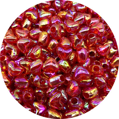 50 τμχ Ακρυλικές χάντρες μεγάλης τρύπας 10 χιλιοστών Πολύχρωμες χάντρες σε διάστιχο σχήμα καρδιάς για κοσμήματα που κατασκευάζουν DIY Charms Βραχιόλι κολιέ αξεσουάρ