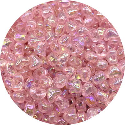 50 τμχ Ακρυλικές χάντρες μεγάλης τρύπας 10 χιλιοστών Πολύχρωμες χάντρες σε διάστιχο σχήμα καρδιάς για κοσμήματα που κατασκευάζουν DIY Charms Βραχιόλι κολιέ αξεσουάρ