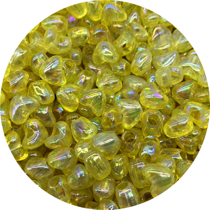 50 τμχ Ακρυλικές χάντρες μεγάλης τρύπας 10 χιλιοστών Πολύχρωμες χάντρες σε διάστιχο σχήμα καρδιάς για κοσμήματα που κατασκευάζουν DIY Charms Βραχιόλι κολιέ αξεσουάρ