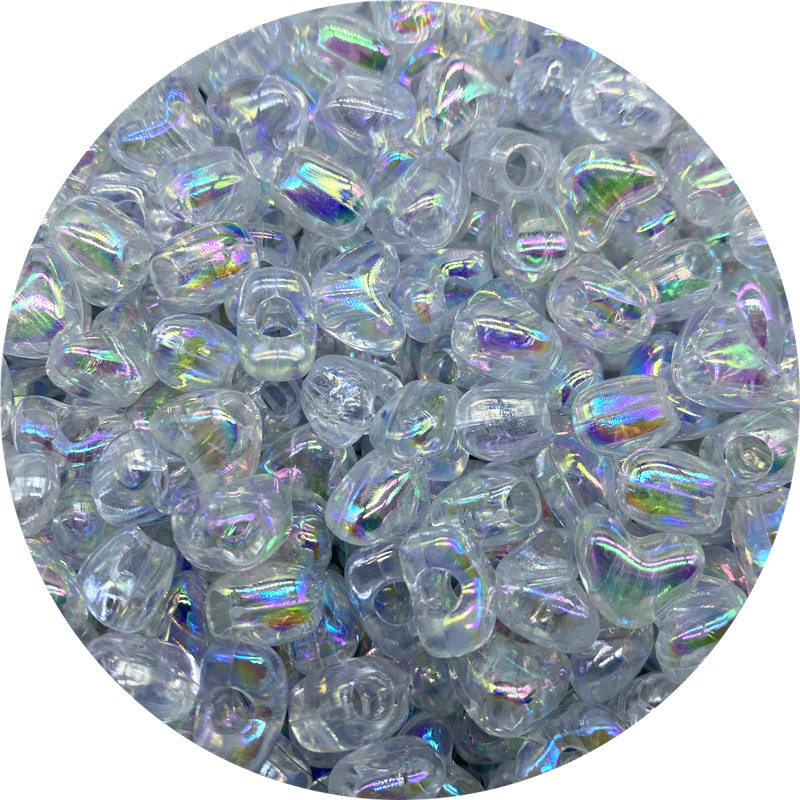 50 τμχ Ακρυλικές χάντρες μεγάλης τρύπας 10 χιλιοστών Πολύχρωμες χάντρες σε διάστιχο σχήμα καρδιάς για κοσμήματα που κατασκευάζουν DIY Charms Βραχιόλι κολιέ αξεσουάρ