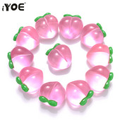 iYOE rózsaszín átlátszó őszibarack gyöngyök gyanta gyümölcs gyöngyök ékszerekhez karkötő nyaklánc medál barkács kézműves dísz