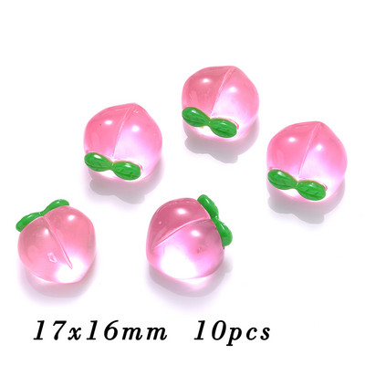 iYOE rózsaszín átlátszó őszibarack gyöngyök gyanta gyümölcs gyöngyök ékszerekhez karkötő nyaklánc medál barkács kézműves dísz