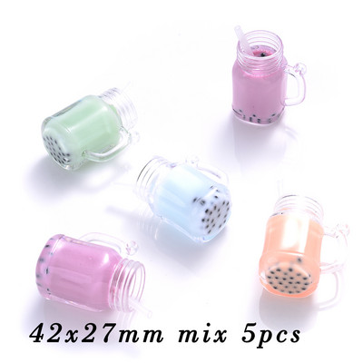 iYOE rózsaszín átlátszó őszibarack gyöngyök gyanta gyümölcs gyöngyök ékszerekhez karkötő nyaklánc medál barkács kézműves dísz