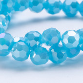 3/4/6/8mm Στρογγυλή χρωματική κρυστάλλινη χάντρα με όψη για βραχιόλια που κατασκευάζουν DIY κεντήματα Loose Spacer ποδοσφαιρικές γυάλινες χάντρες