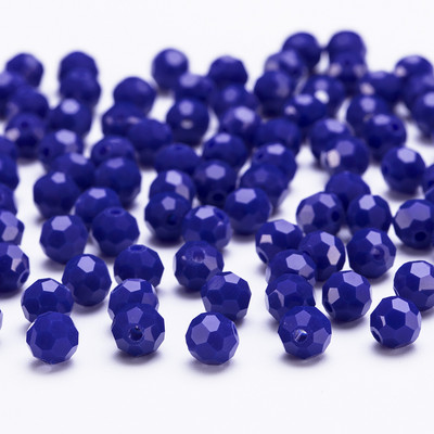 3/4/6/8mm Στρογγυλή χρωματική κρυστάλλινη χάντρα με όψη για βραχιόλια που κατασκευάζουν DIY κεντήματα Loose Spacer ποδοσφαιρικές γυάλινες χάντρες