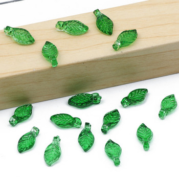 5x10 мм прозрачни стъклени мъниста Кристални мъниста във формата на зелено листо Свободни дистанционни мъниста за Направи си сам Чар за изработка на бижута Ръчно изработени консумативи