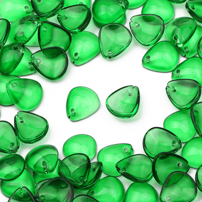 5x10mm läbipaistvad klaashelmed rohelise lehe kujuga kristallhelmed lahtised vahehelmed meisterdamiseks ehete valmistamiseks võlu käsitsi valmistatud tarvikud