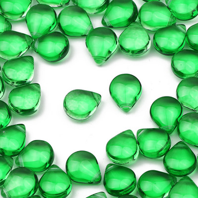 5x10mm läbipaistvad klaashelmed rohelise lehe kujuga kristallhelmed lahtised vahehelmed meisterdamiseks ehete valmistamiseks võlu käsitsi valmistatud tarvikud