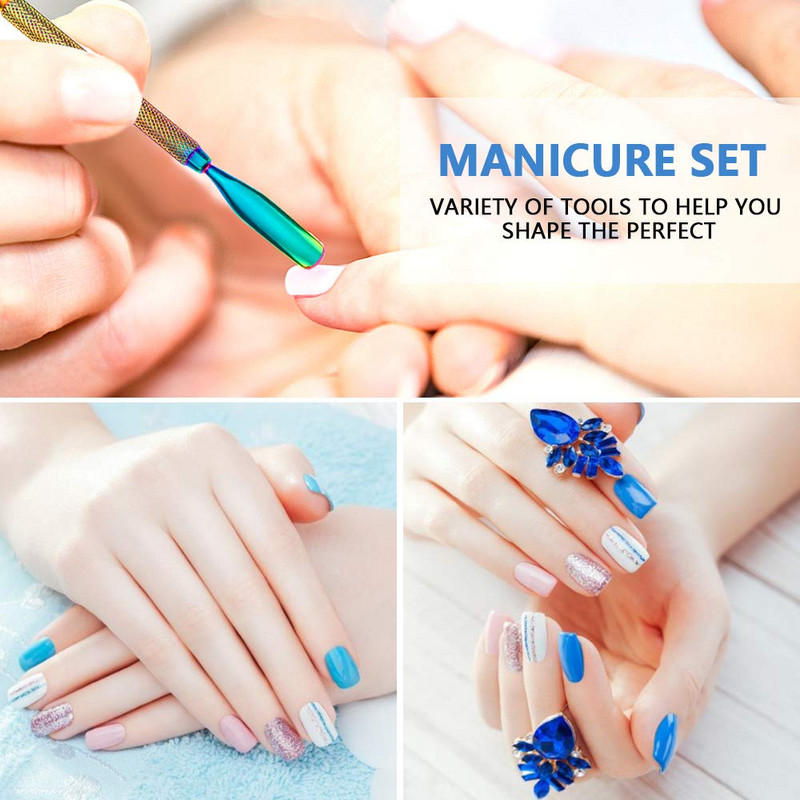 Επαγγελματικό ψαλίδι νυχιών για μανικιούρ Επωνύχια Pusher Nippers Cutter Gel Polish Tweezers Finger Dead Skin Remover Art Set