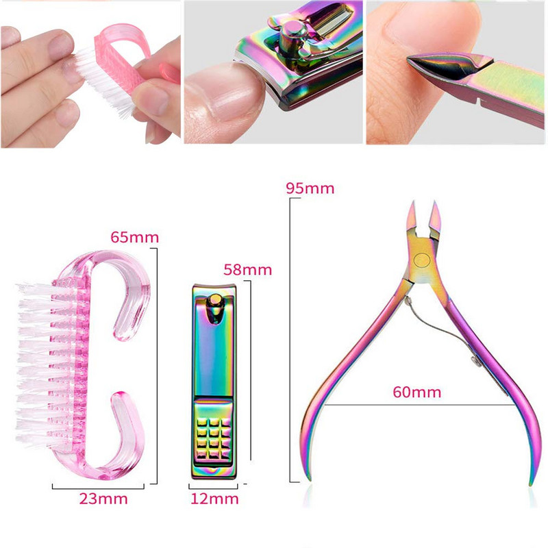 Επαγγελματικό ψαλίδι νυχιών για μανικιούρ Επωνύχια Pusher Nippers Cutter Gel Polish Tweezers Finger Dead Skin Remover Art Set