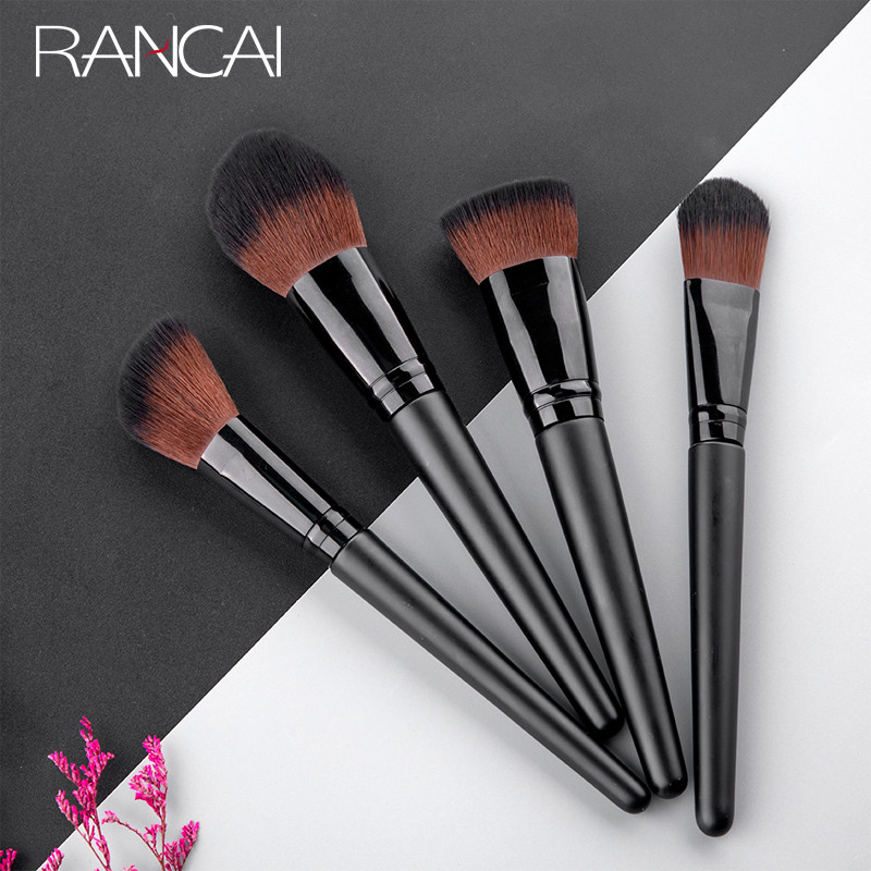 RANCAI 4τμχ Σετ Πινέλα Μακιγιάζ Foundation Powder Blush Σφουγγάρι Βούρτσα Μαλακών Μαλλιών Καλλυντικά Εργαλεία Βούρτσες Εργαλείο κιτ ομορφιάς