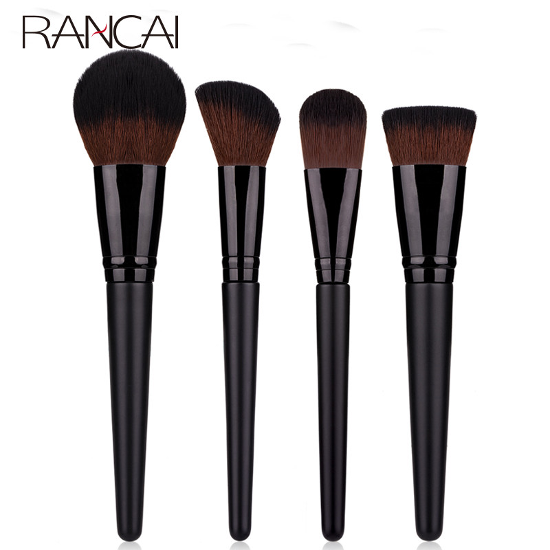 RANCAI 4τμχ Σετ Πινέλα Μακιγιάζ Foundation Powder Blush Σφουγγάρι Βούρτσα Μαλακών Μαλλιών Καλλυντικά Εργαλεία Βούρτσες Εργαλείο κιτ ομορφιάς