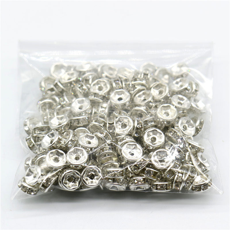 200 buc/lot margele distanțiere de culoare argintie antică, mărgele rotunde de metal libere de 6 mm, pentru brățări DIY, bijuterii.