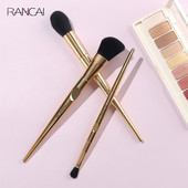 RANCAI 3 PCS meigipintslite komplekt Kuldne kontuuripuuder põsepuna lauvärv Esiletõstja pintsel Kosmeetika segav detail Make Up Beauty