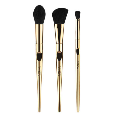RANCAI 3 PCS meigipintslite komplekt Kuldne kontuuripuuder põsepuna lauvärv Esiletõstja pintsel Kosmeetika segav detail Make Up Beauty