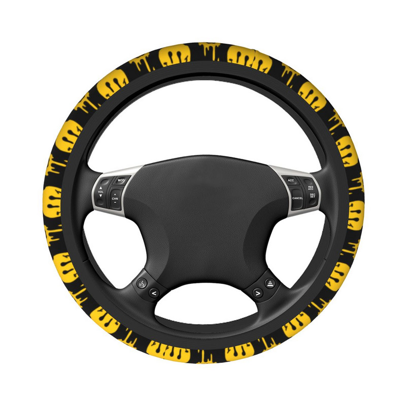 Acid Smile Κάλυμμα Τιμονιού Αυτοκινήτου 38cm Αντιολισθητικό Χαμογελαστό Πρόσωπο Προστατευτικό Κάλυμμα Τιμονιού Πολύχρωμο στυλ αυτοκινήτου