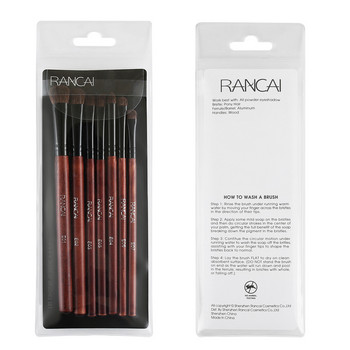 RANCAI 7 τμχ Σετ βούρτσες μακιγιάζ για σκιές ματιών Φυσικό Σετ Καλλυντικών Μαλακών Μαλλιών Αλόγου Ζώου Πόνυ Blending Smudge Shader Brush Beauty Kit