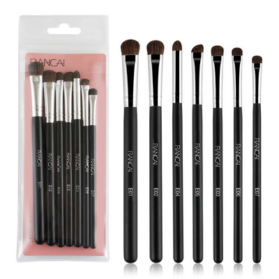 RANCAI 7 tk lauvärvide meigipintslite komplekt Natural Animal Horse Pony Pehme juuksekosmeetika segav Smudge Shader Brush Beauty Kit
