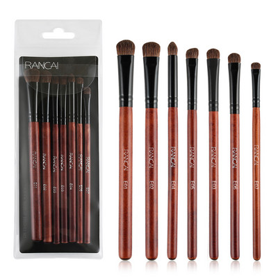 RANCAI 7 tk lauvärvide meigipintslite komplekt Natural Animal Horse Pony Pehme juuksekosmeetika segav Smudge Shader Brush Beauty Kit