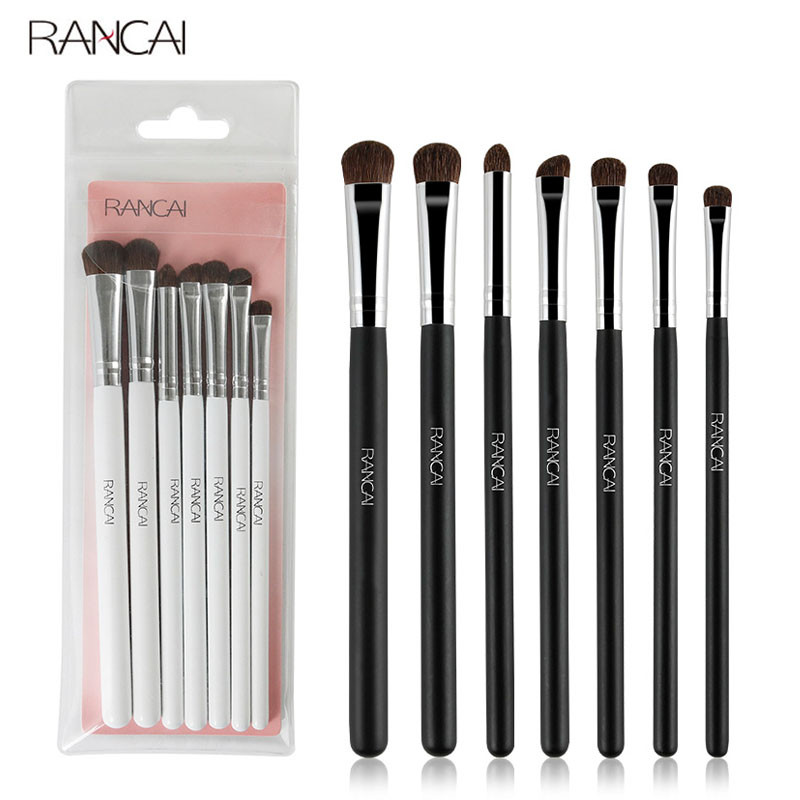 RANCAI 7 tk lauvärvide meigipintslite komplekt Natural Animal Horse Pony Pehme juuksekosmeetika segav Smudge Shader Brush Beauty Kit