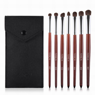 RANCAI Pro 7tk lauvärvide meigipintslite komplekt naturaalsetest juustest puidust käepidemega segamisvarjutaja esiletõstja pintsliga meigitööriistad brochas