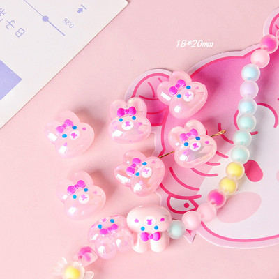 5 ks/sada farebných korálok s medveďom a králikom AB farebných hviezdicových živicových korálok DIY náramky náhrdelníky šperky doplnky