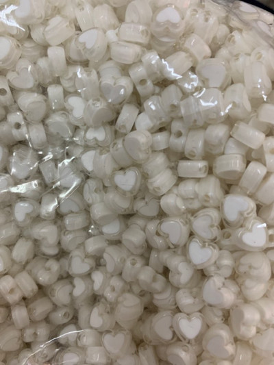 CHONGAI 100 kom akrilnih perli u obliku srca za izradu nakita Fit ženske narukvice i narukvice DIY nakit Perlas