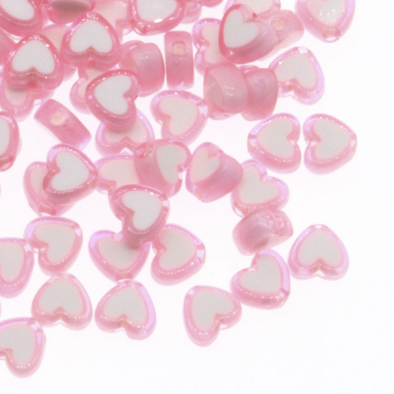 CHONGAI 100 kom akrilnih perli u obliku srca za izradu nakita Fit ženske narukvice i narukvice DIY nakit Perlas