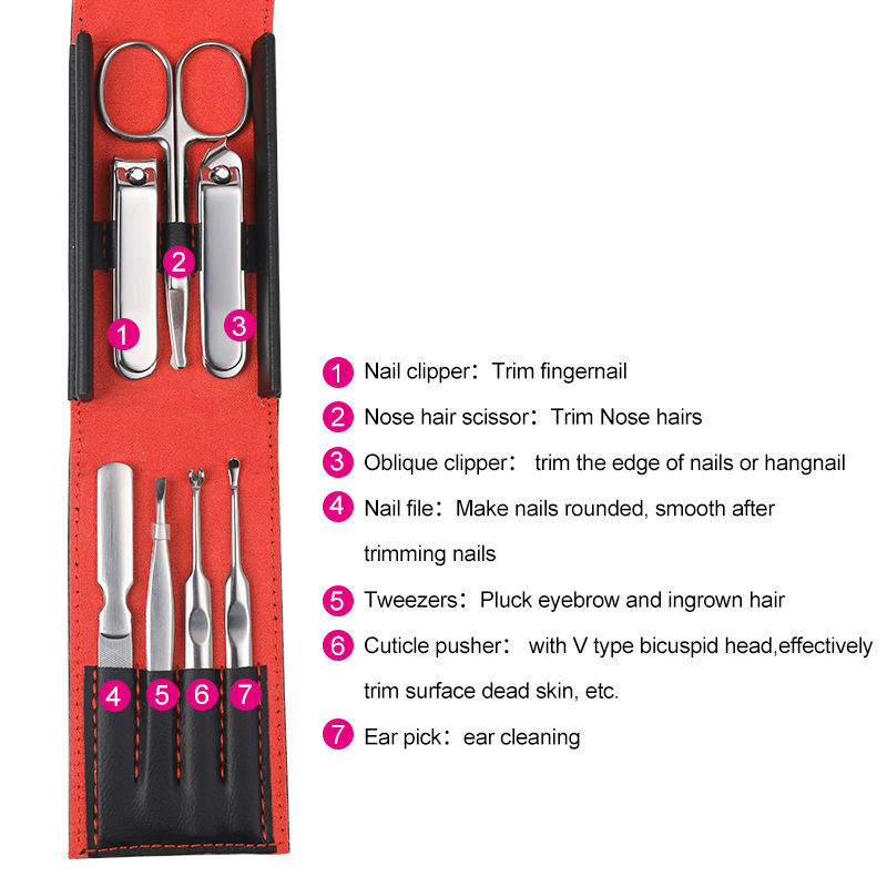 Maniküüri komplekt isiklikuks hoolduseks küünelõikuri komplekt 7-ühes Professionaalne pediküüri komplekt meeste hoolduskomplekt Eakate patsientide küünehoolduseks