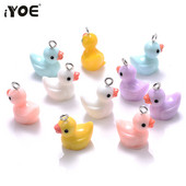 iYOE 10 τμχ Mix Cute Animal Duck Charms Resin Charms For Making Βραχιόλι Σκουλαρίκια Κολιέ Κρεμαστό κόσμημα προμήθειες