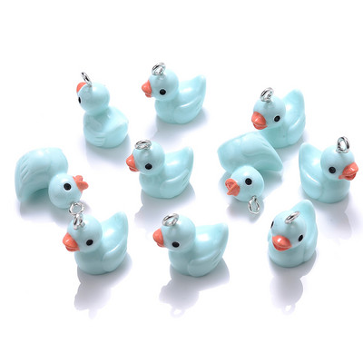 iYOE 10 τμχ Mix Cute Animal Duck Charms Resin Charms For Making Βραχιόλι Σκουλαρίκια Κολιέ Κρεμαστό κόσμημα προμήθειες
