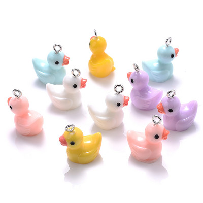 iYOE 10 τμχ Mix Cute Animal Duck Charms Resin Charms For Making Βραχιόλι Σκουλαρίκια Κολιέ Κρεμαστό κόσμημα προμήθειες