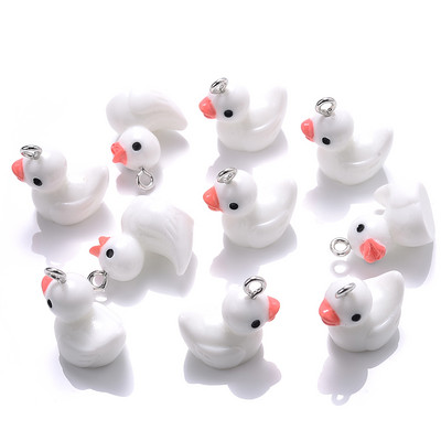iYOE 10 τμχ Mix Cute Animal Duck Charms Resin Charms For Making Βραχιόλι Σκουλαρίκια Κολιέ Κρεμαστό κόσμημα προμήθειες