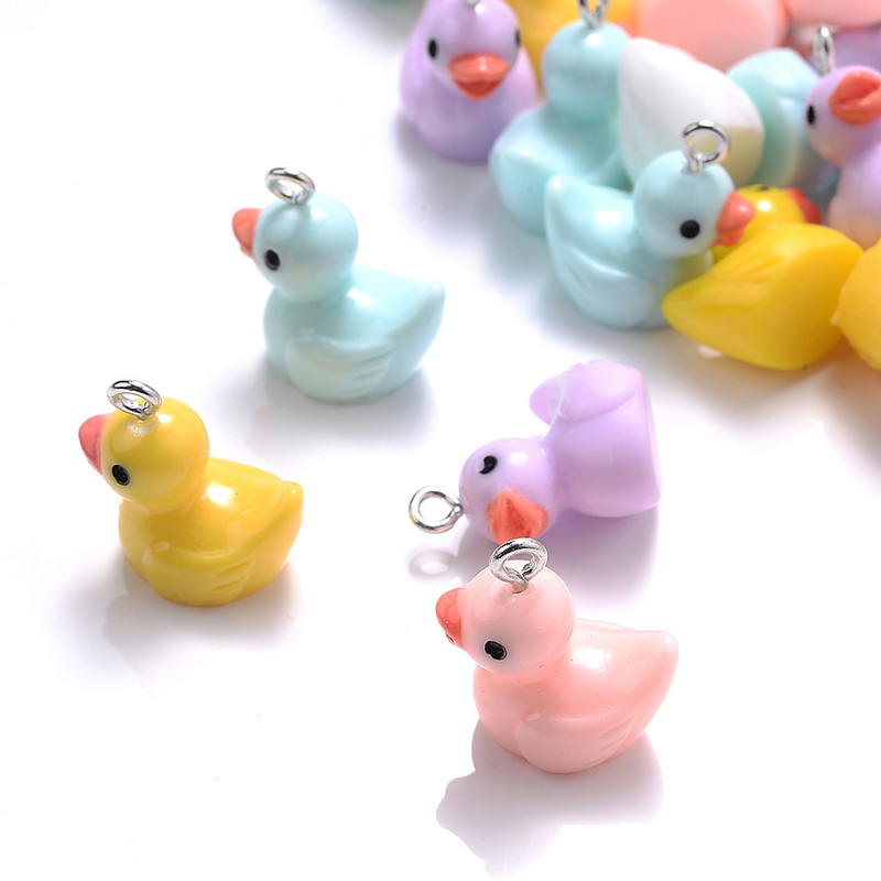 iYOE 10 τμχ Mix Cute Animal Duck Charms Resin Charms For Making Βραχιόλι Σκουλαρίκια Κολιέ Κρεμαστό κόσμημα προμήθειες