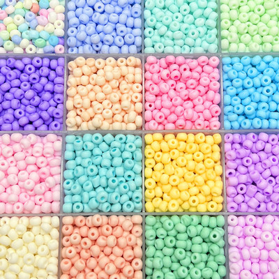 200 vnt 4 mm matinio makarūno spalvos stiklo sėklų karoliukai, vienodi apvalūs tarpiklio karoliukai, skirti „pasidaryk pats“ rankų darbo papuošalų gamybos priedams
