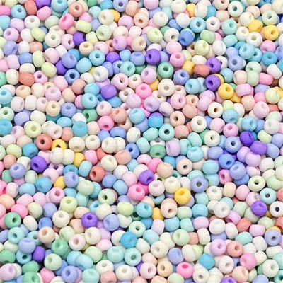 200 tk 4mm matt makarooni värvi klaasseemnehelmed ühtsed ümmargused vahehelmed käsitsi valmistatud ehete valmistamise tarvikute jaoks