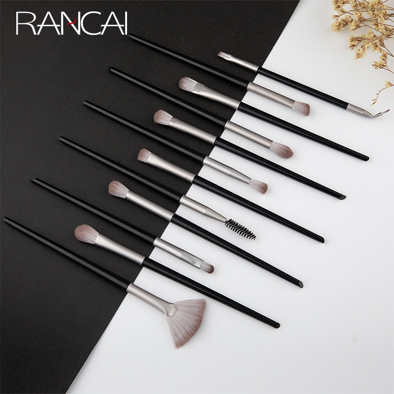 RANCAI 12 ΤΕΜ. Πινέλα μακιγιάζ για σκιές ματιών Blending βούρτσα φρυδιών βούρτσα ματιών Βούρτσα μαλλιών Μαλλί Μικρή βεντάλια βούρτσα καλλυντικών