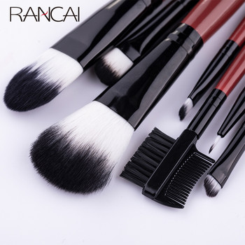 RANCAI Πινέλα Μακιγιάζ 7 τμχ Κόκκινη Πούδρα Foundation Blusher Face Kabuki Brush pincel maquiagem Εργαλεία καλλυντικών μακιγιάζ