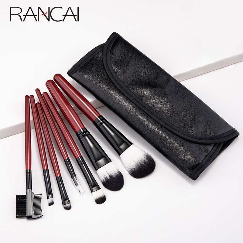 RANCAI meigipintslid 7 tk Red Powder Foundation Blusher Face Kabuki Brush pincel maquiagem Kosmeetika Tööriistad Make Up