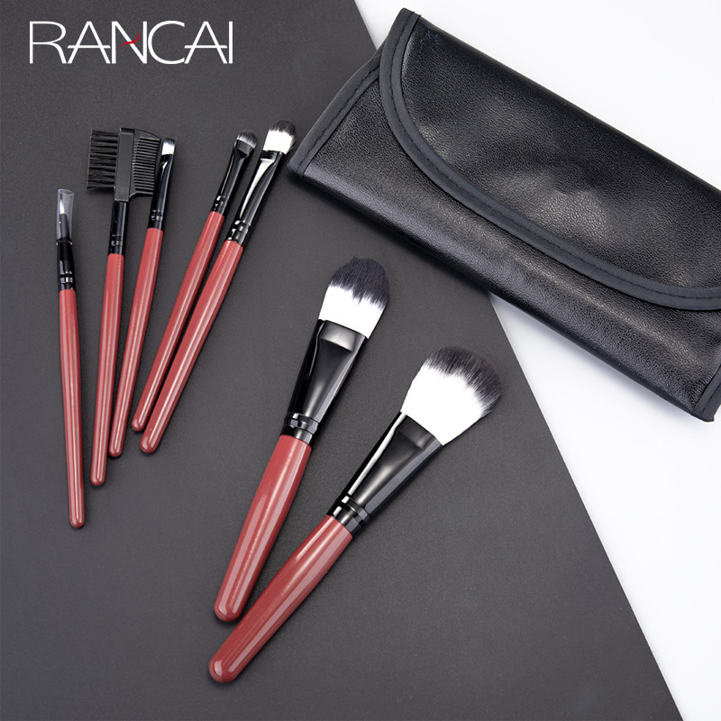 RANCAI meigipintslid 7 tk Red Powder Foundation Blusher Face Kabuki Brush pincel maquiagem Kosmeetika Tööriistad Make Up