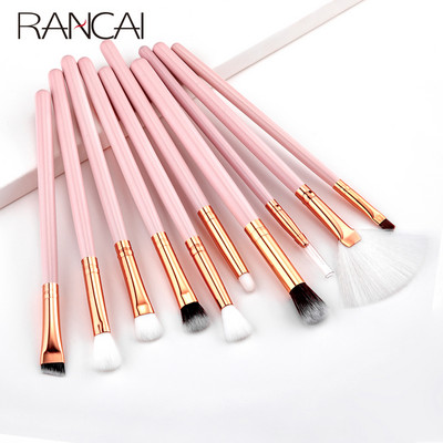 RANCAI Eyeshadow Brush Set Profesionāls 10gb aplauzums Birstes Uzacu Acu zīmulis Lūpu Brush Make Up Kosmētikas Skaistumkopšanas instrumenti