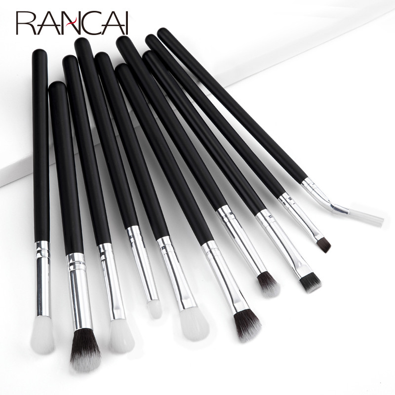 RANCAI lauvärvipintslite komplekt professionaalne 10 tk. meigipintslid Kulmude silmapliiats huulepintsel Make Up Cosmetic Beauty Tools