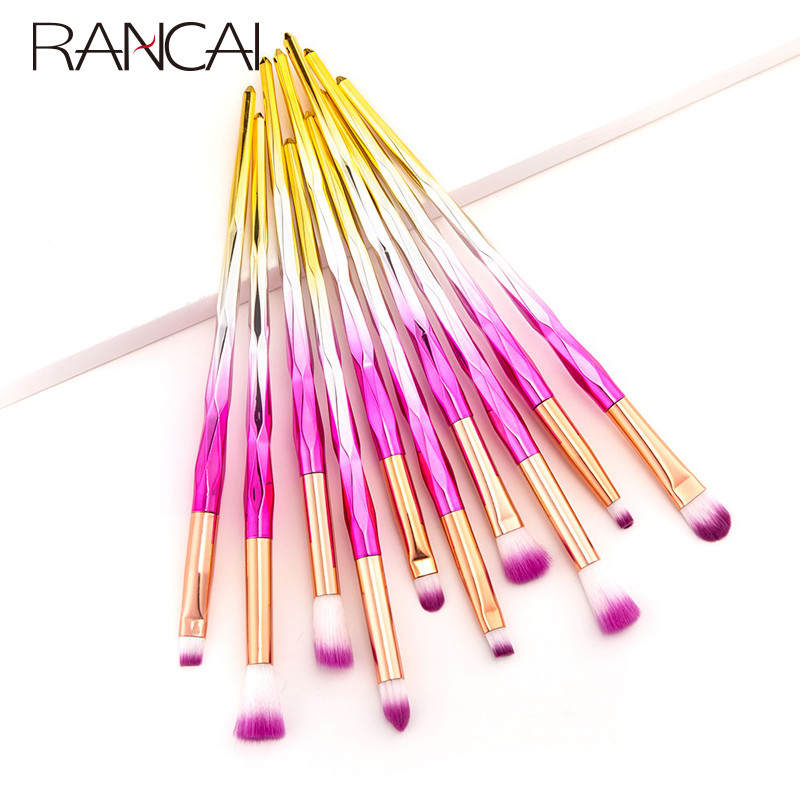 RANCAI 10 tk Meigipintslid maquiagem maquillaje Uus Mermaid Foundation Kulmude Eyeliner Kosmeetiline meigipintslid Täielik komplekt