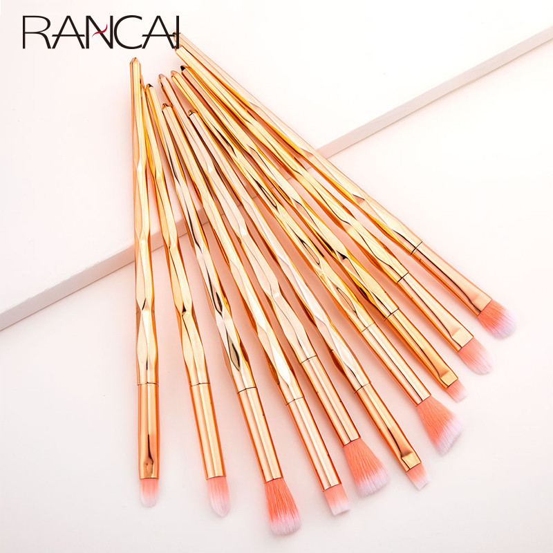 RANCAI 10 tk Meigipintslid maquiagem maquillaje Uus Mermaid Foundation Kulmude Eyeliner Kosmeetiline meigipintslid Täielik komplekt