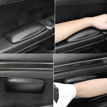 1 τεμ 18x8 cm Δερμάτινο μαξιλαράκι γονάτων αυτοκινήτου Εσωτερικό μαξιλάρι αυτοκινήτου Άνετο ελαστικό μαξιλάρι Memory Foam Universal Στήριγμα μηρών Αξεσουάρ αυτοκινήτου