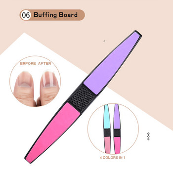 Комплект за нокти от 8 части Art Sand Files Buffer Sponge Block Brush Ножици за нокти Комплект с щипка за кожички Комплект за маникюр Инструменти за UV гел лак