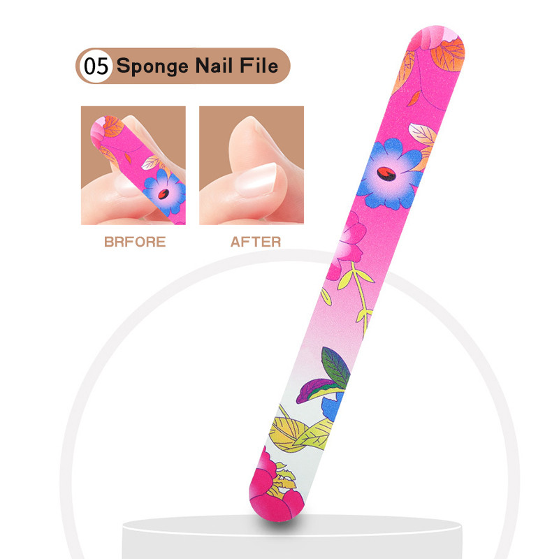 Σετ νυχιών 8 τεμαχίων τέχνης λίμες άμμου Buffer με σφουγγαράκι βούρτσα για νύχια ψαλίδι και σετ μανικιούρ σετ μανικιούρ γέλης UV Εργαλεία βερνικιού