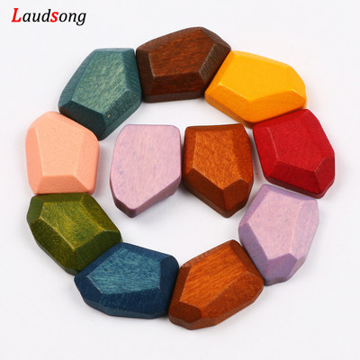 10 τμχ 18Χ15 χιλιοστά Φυσικές ακανόνιστες πολύχρωμες χάντρες Ξύλινες χάντρες για την κατασκευή κοσμημάτων Βραχιόλι κολιέ χειροποίητο DIY