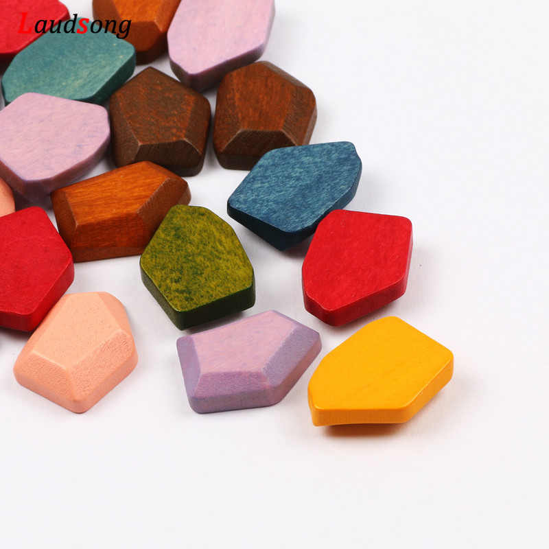 10 τμχ 18Χ15 χιλιοστά Φυσικές ακανόνιστες πολύχρωμες χάντρες Ξύλινες χάντρες για την κατασκευή κοσμημάτων Βραχιόλι κολιέ χειροποίητο DIY